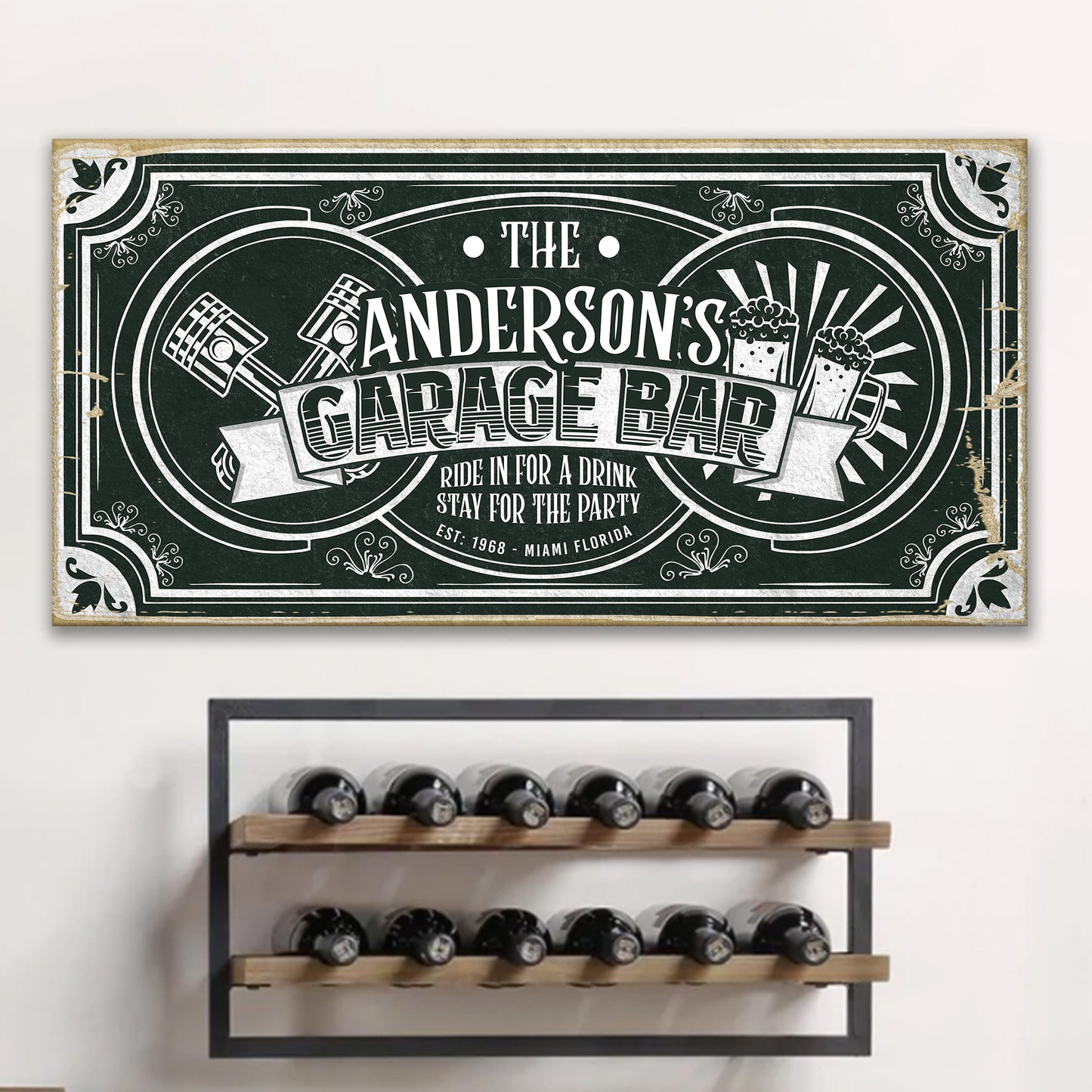 Garage Bar Victorian Vintage Sign  - Image by Tailored Canvases