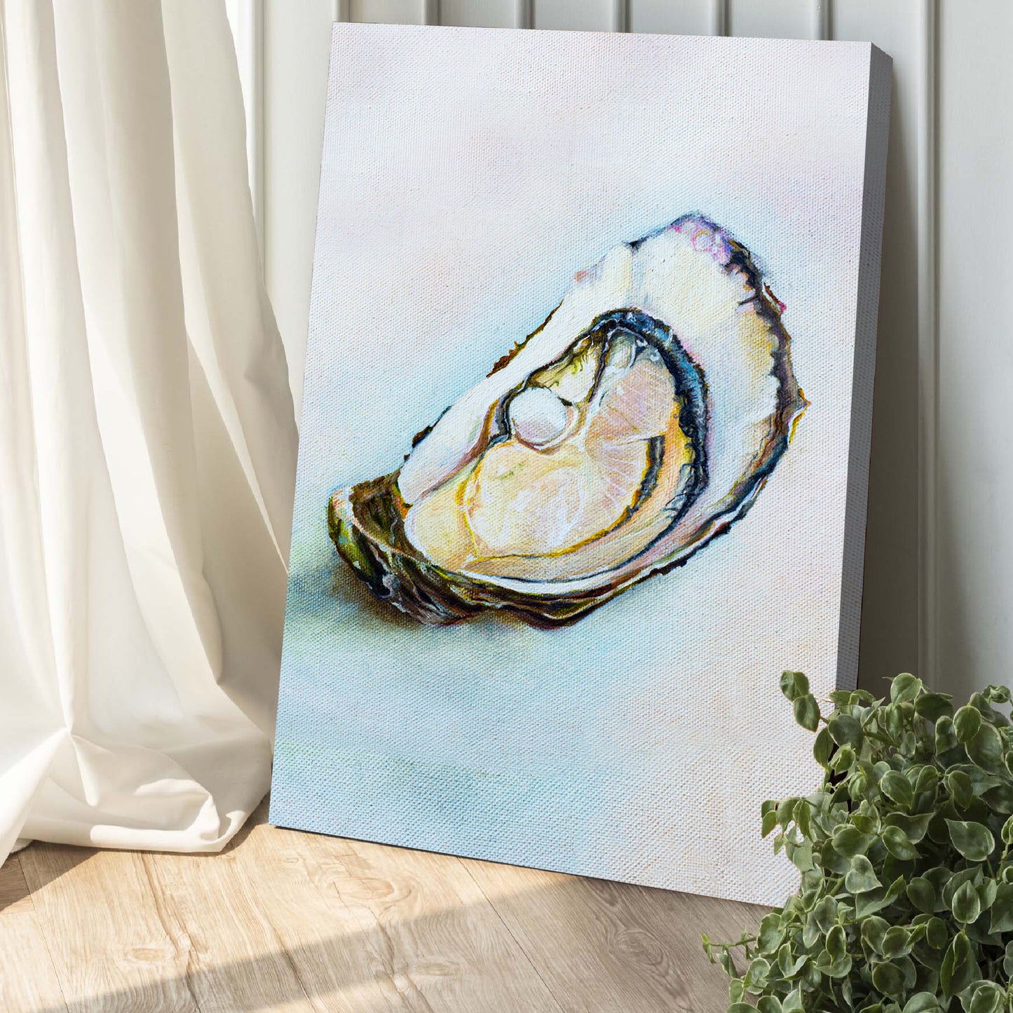 Coastal Oyster Shell Canvas Wall Art Style 2 - Image by Tailored Canvases