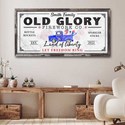 Old Glory Firework Co Let Freedom Ring Sign - Image by Tailored Canvases