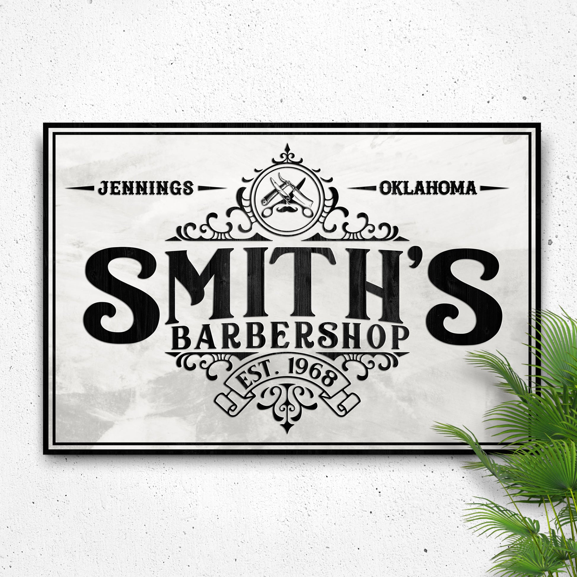 Custom Barbershop Sign IV | Customizable Canvas Style 1 - Image by Tailored Canvases