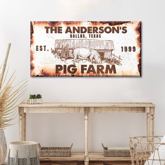Rustic Pig Farm Sign III - Image by Tailored Canvases