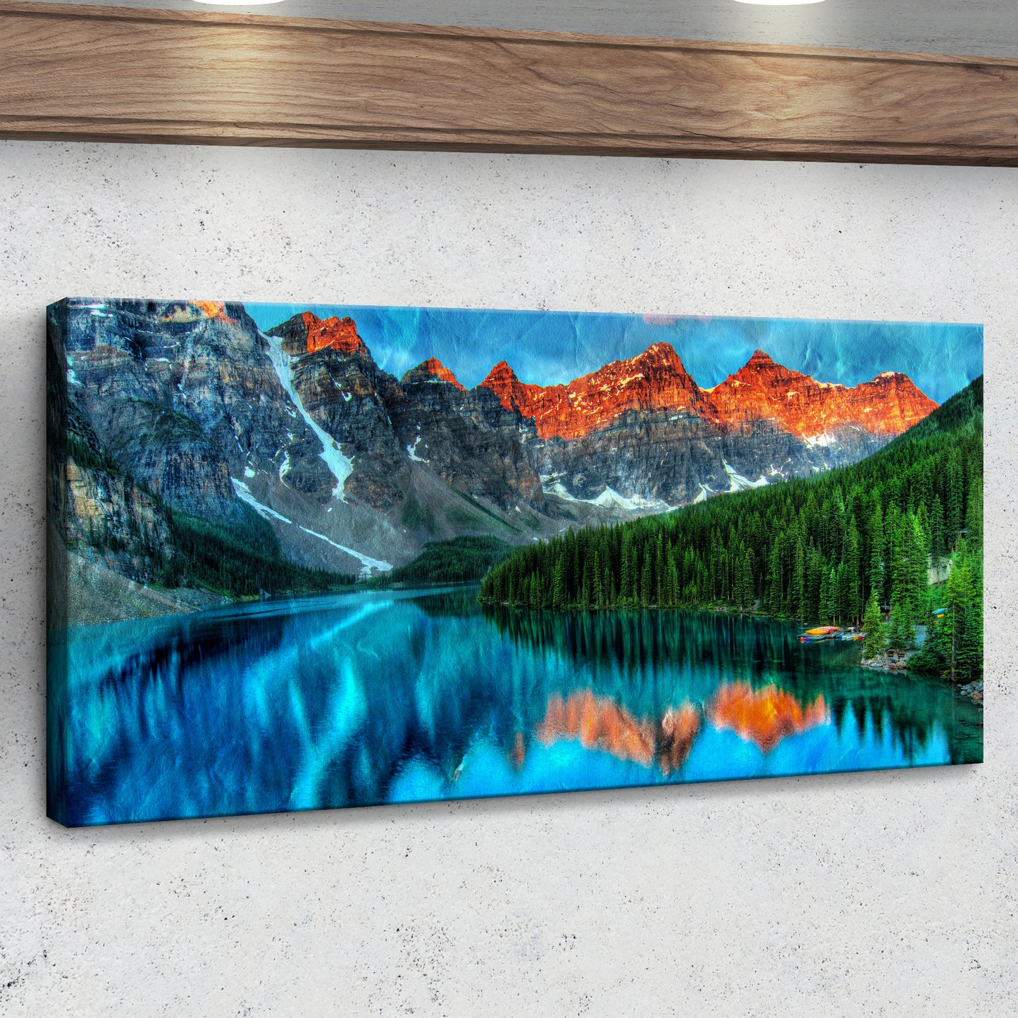 Breathtaking Moraine Mountain Canvas Wall Art Style 1 - Image by Tailored Canvases