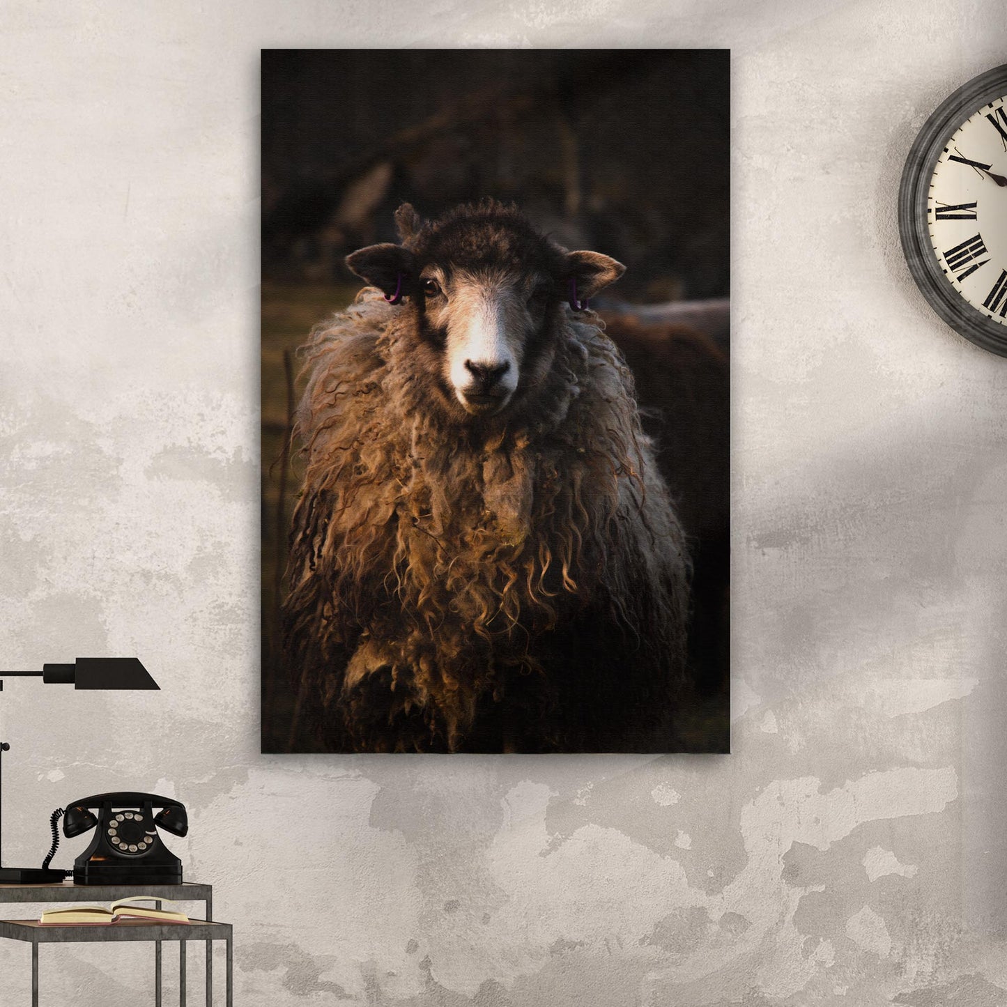Sheep Stare Portrait Canvas Wall Art Style 2 - Image by Tailored Canvases