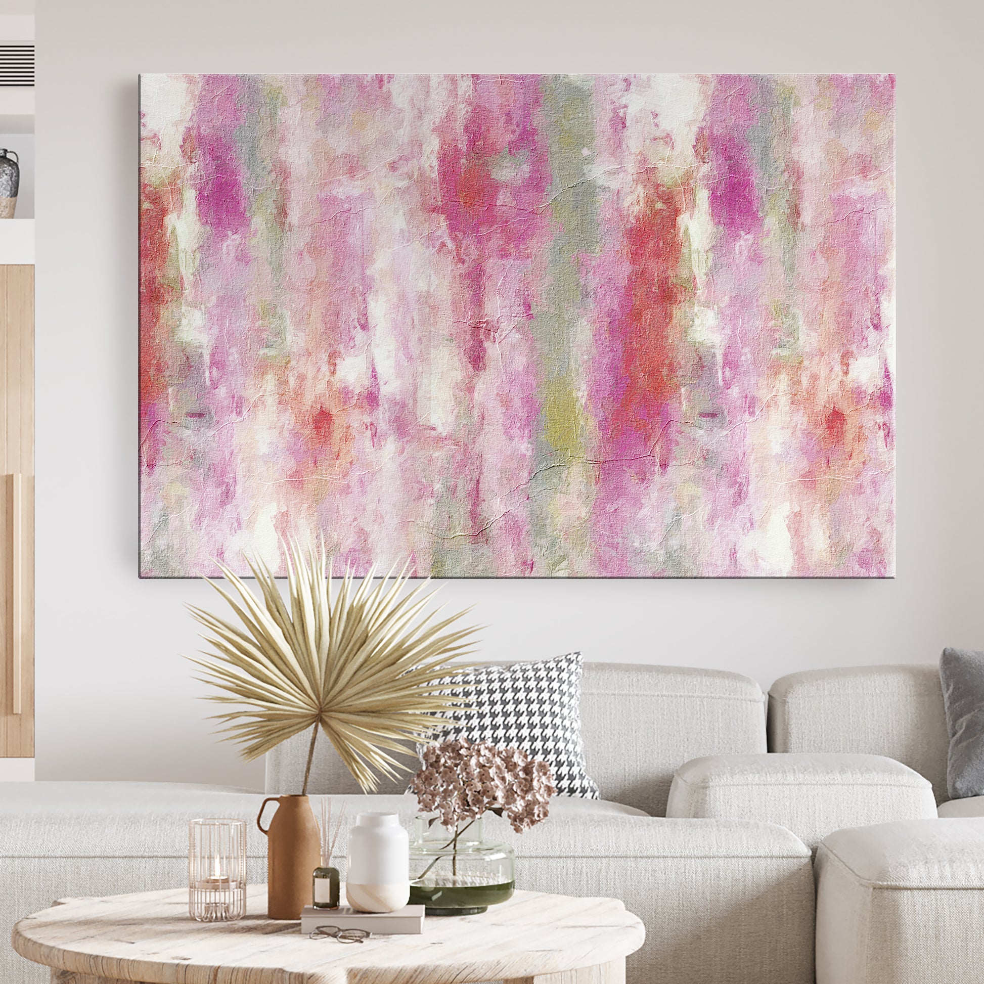 Blush Gold Abstract Canvas Wall Art - Image by Tailored Canvases