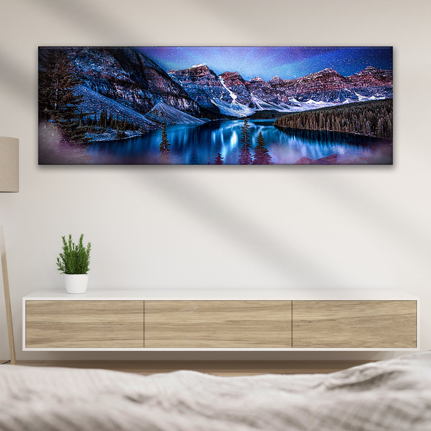 Starry Skies At Moraine Lake Canvas Wall Art - Image by Tailored Canvases