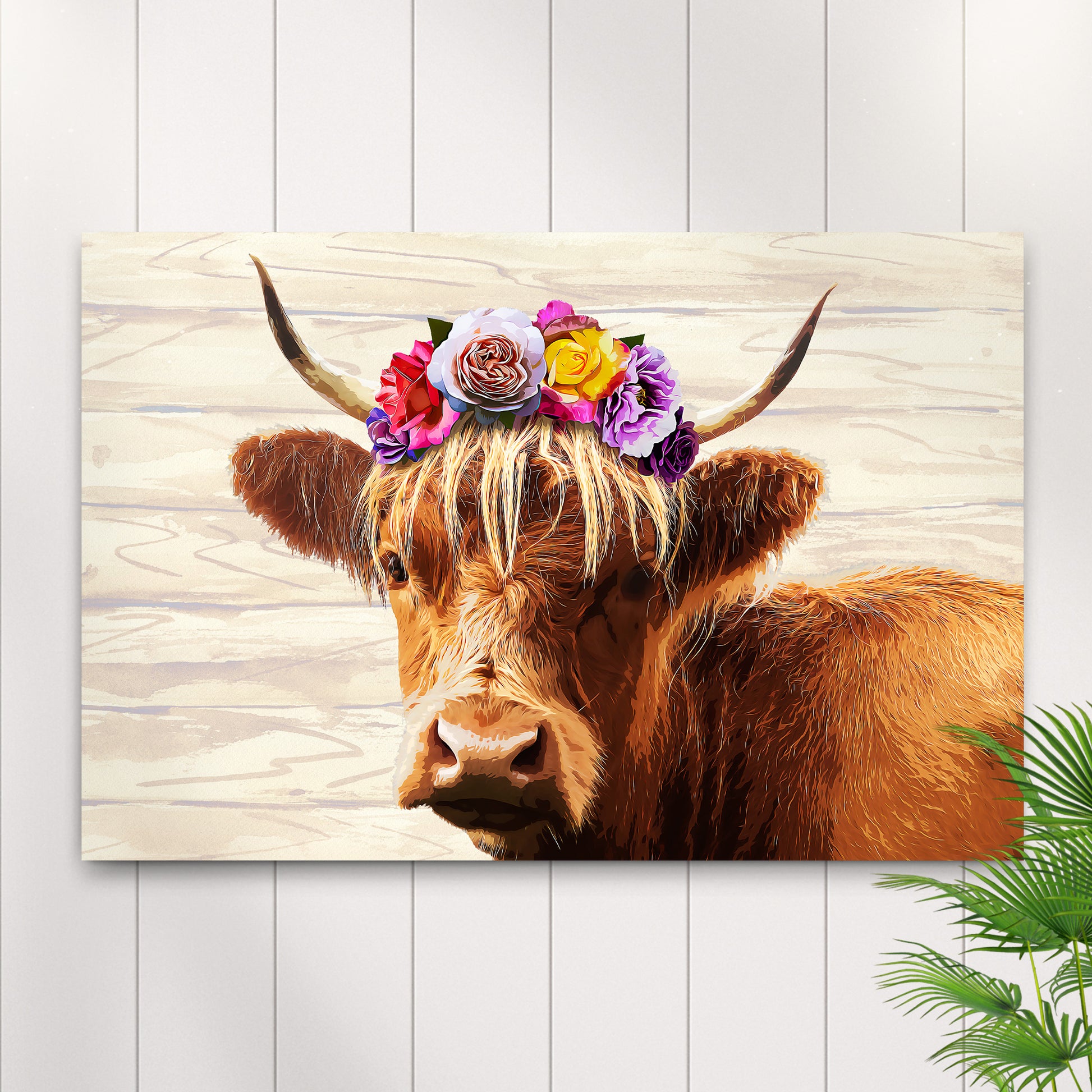 Pretty Highland Cow Canvas Wall Art - Image by Tailored Canvases