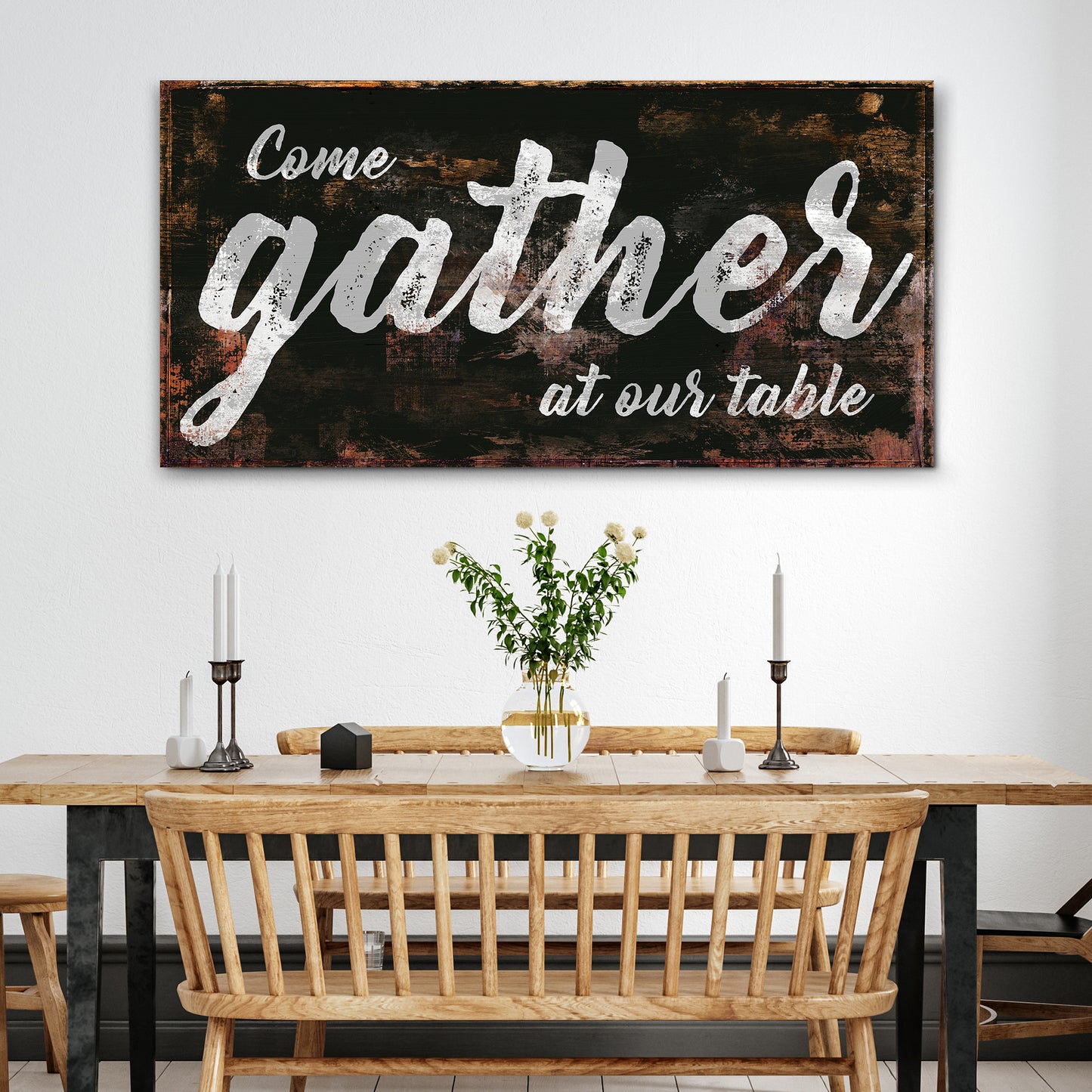 Gather Here With Grateful Hearts Sign II  - Image by Tailored Canvases