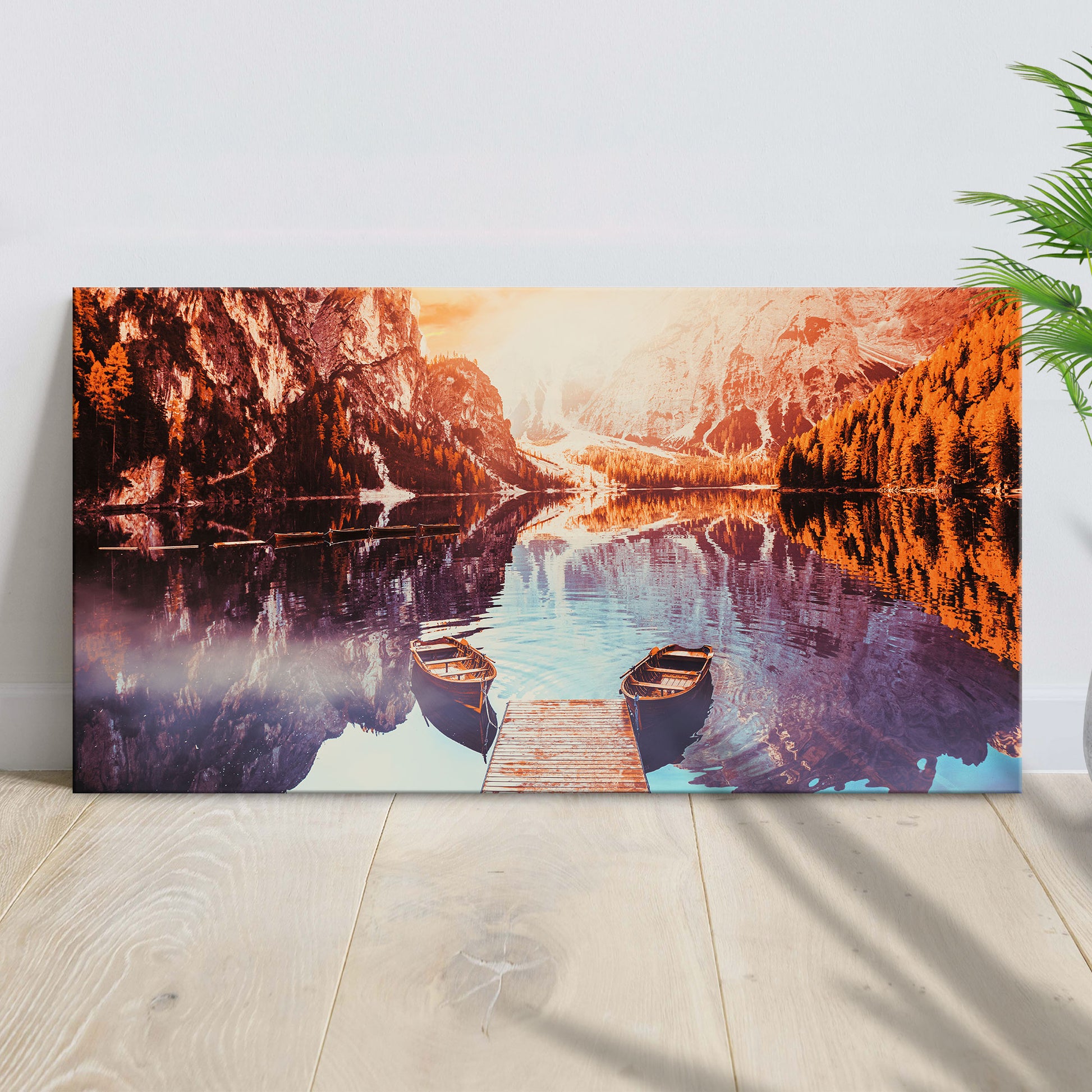 Sunset Reflection By The Lake Canvas Wall Art - Image by Tailored Canvases