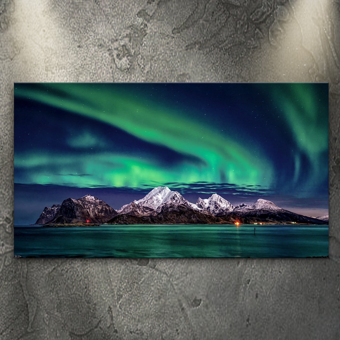 Lake And Northern Lights Canvas Wall Art - Image by Tailored Canvases