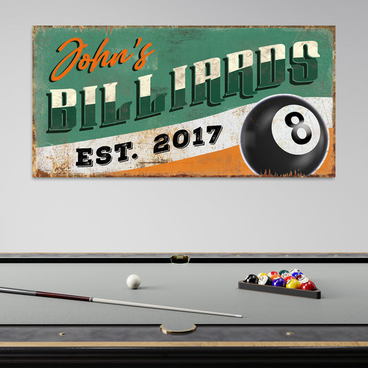 Retro Billiards Sign - Image by Tailored Canvases
