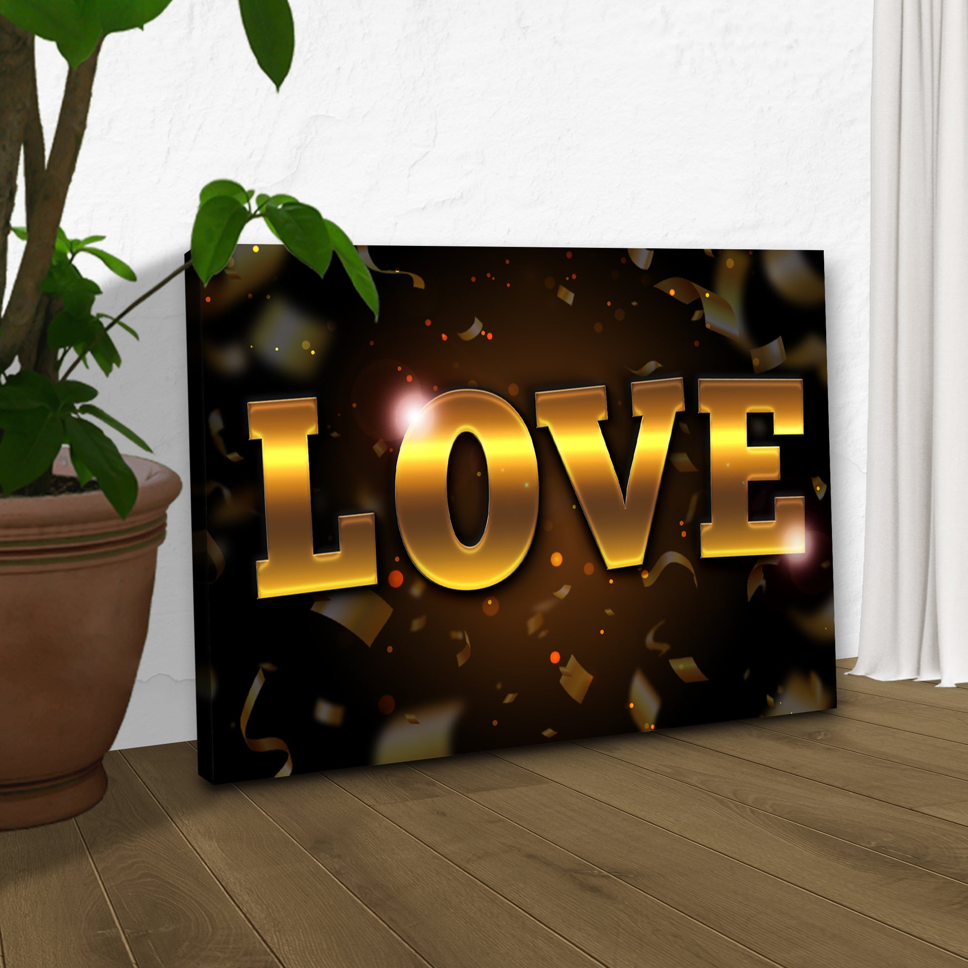 Valentine Golden Love Pop Sign Style 2 - Image by Tailored Canvases