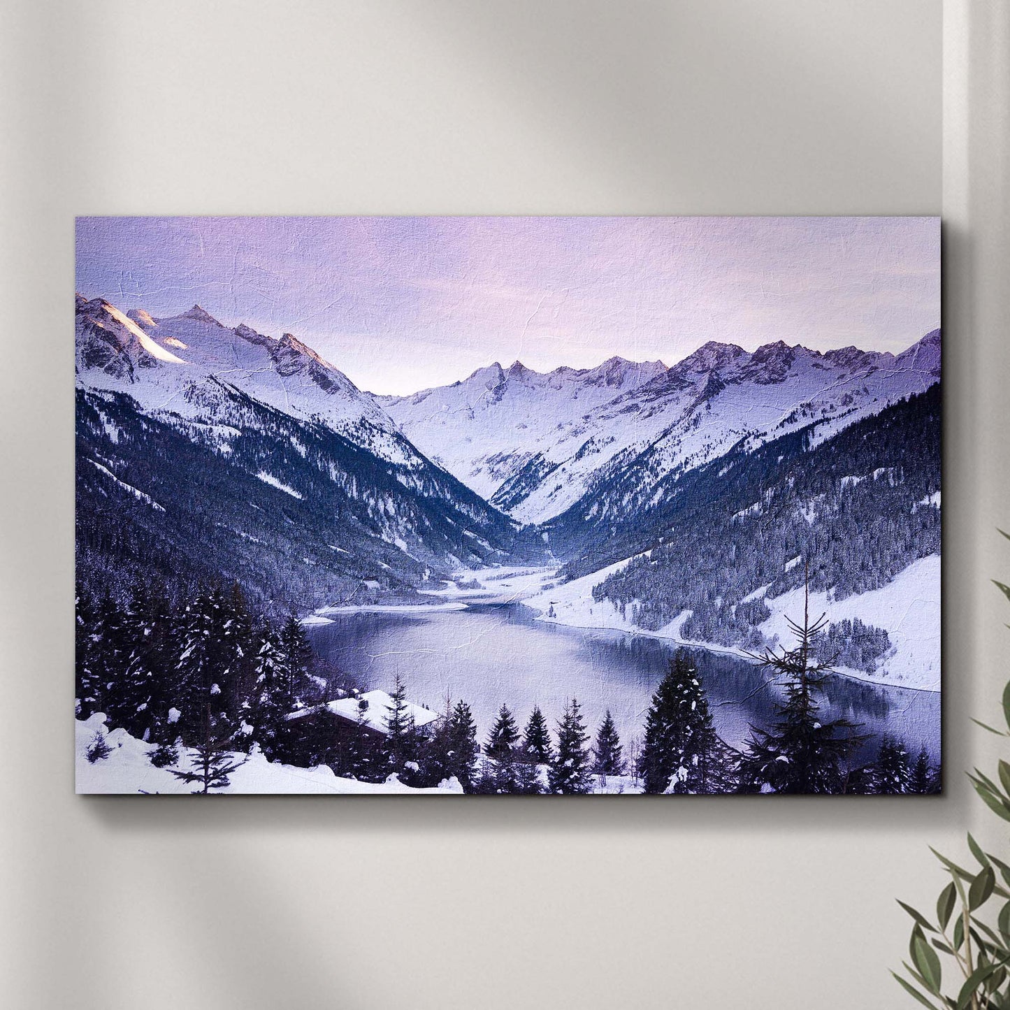 Snowy Mountain Forest Canvas Wall Art - Image by Tailored Canvases