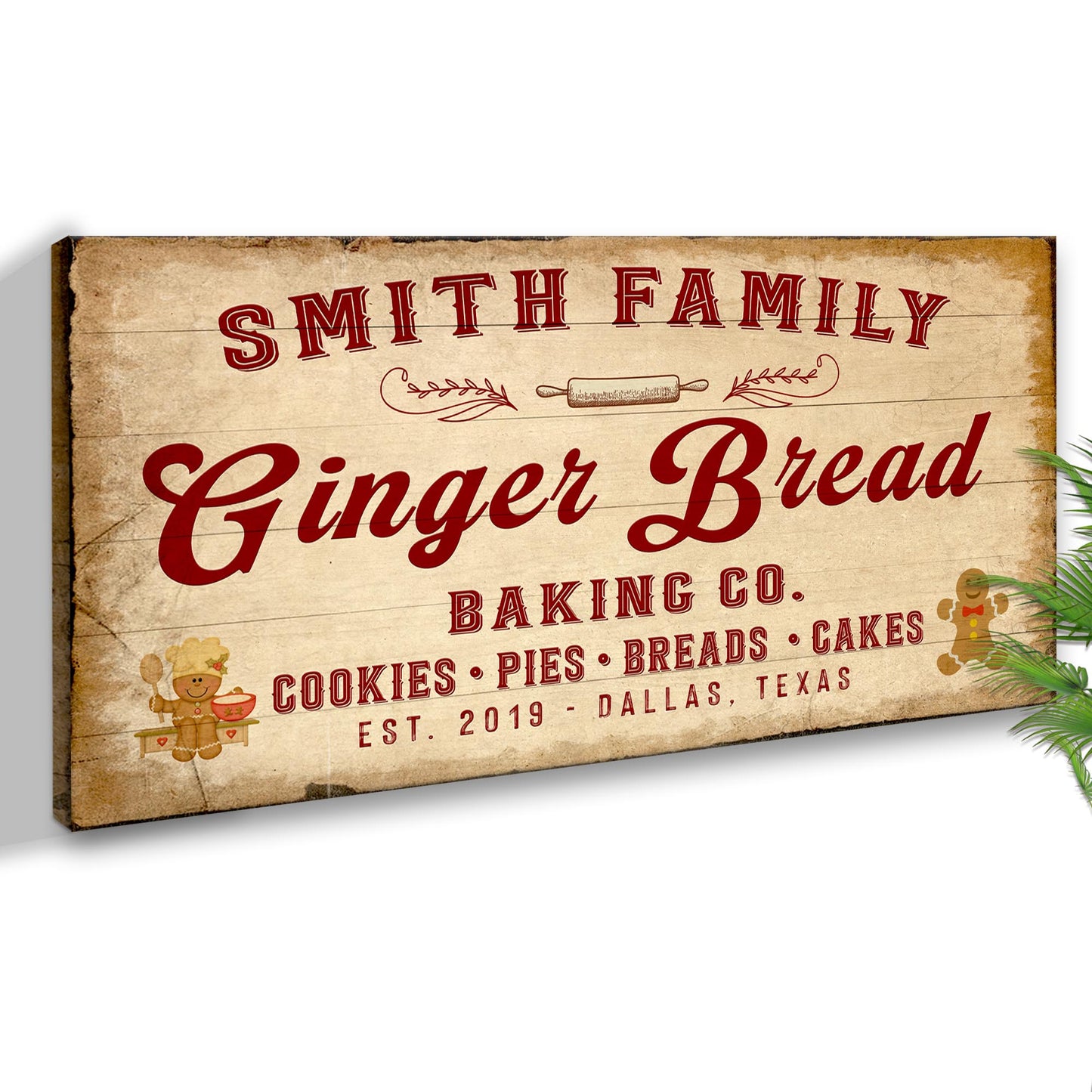 Christmas Ginger Bread Baking Co | Customizable Canvas Style 2 - Image by Tailored Canvases