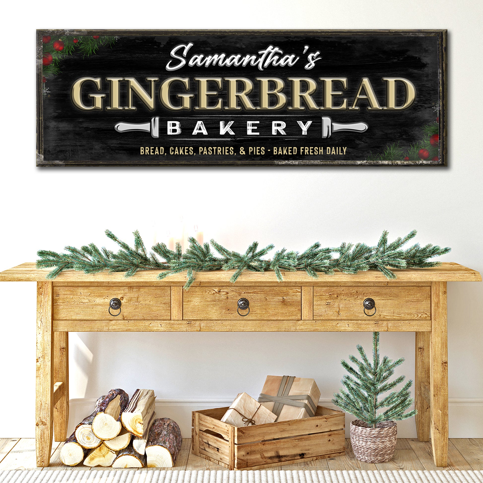 Gingerbread Bakery Christmas Sign  - Image by Tailored Canvases