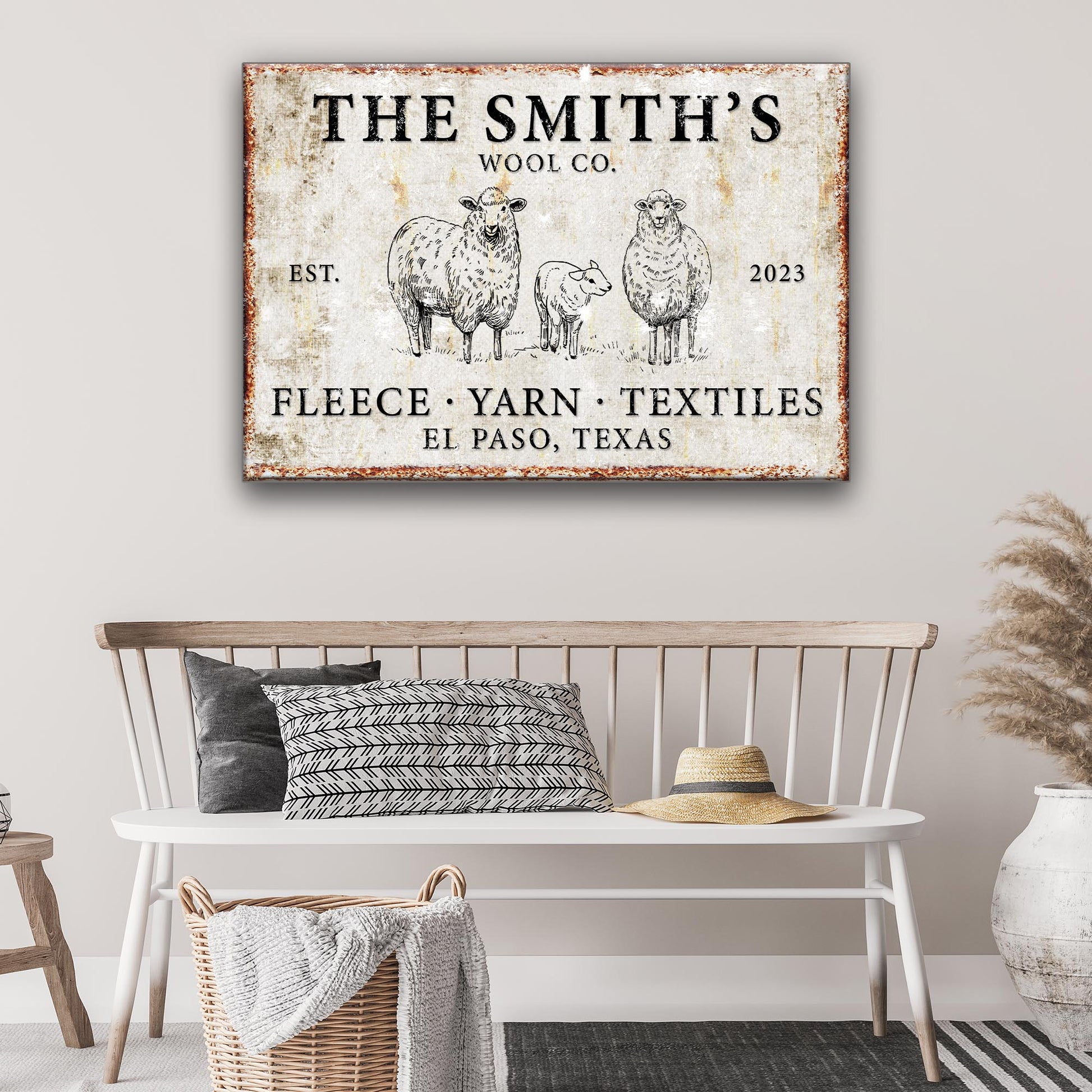 Family Sheep Wool Co. Sign II - Image by Tailored Canvases