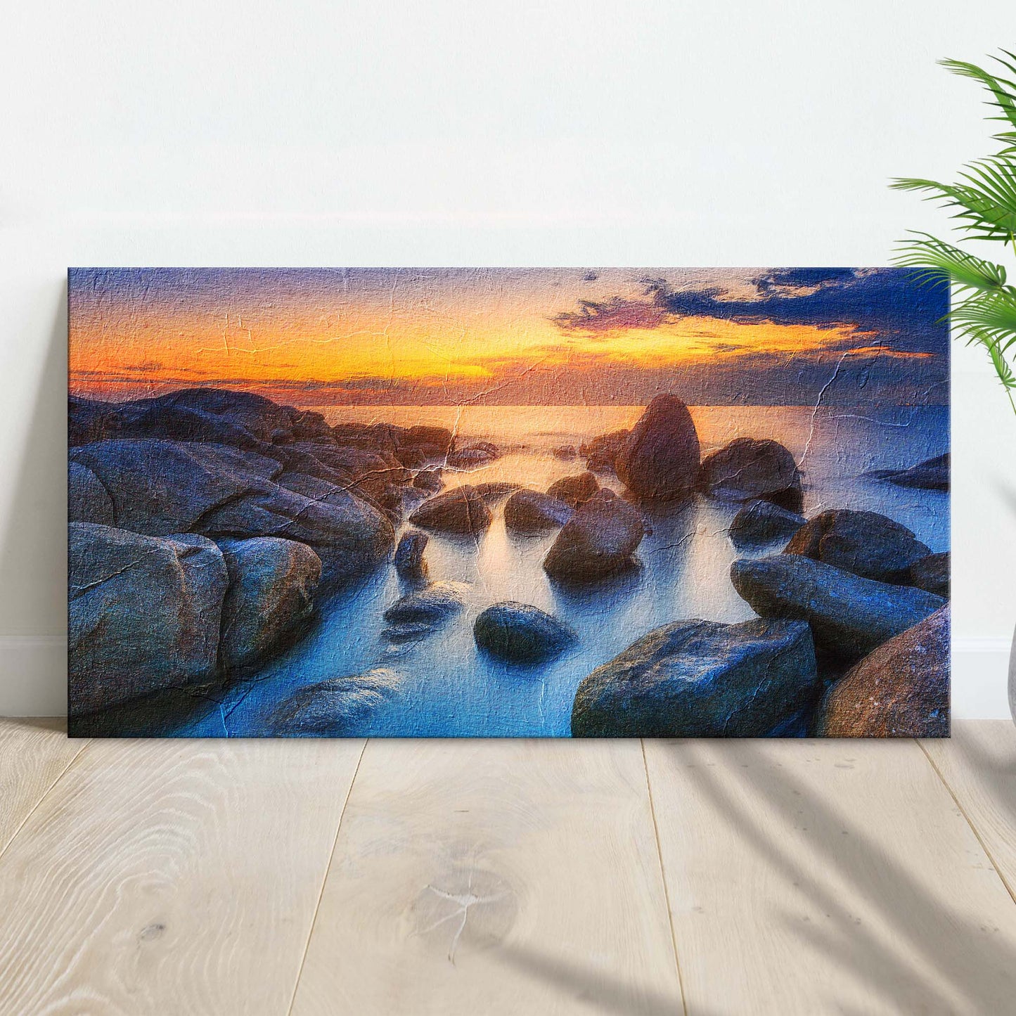 Seascape At Sunrise Canvas Wall Art - Image by Tailored Canvases
