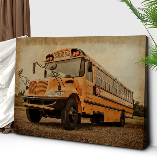 Old School Bus Canvas Wall Art Style 2 - Image by Tailored Canvases