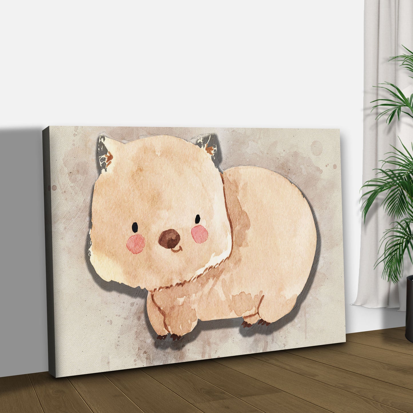 Animals Forest Wombat Watercolor Canvas Wall Art Style 1 - by Tailored Canvases