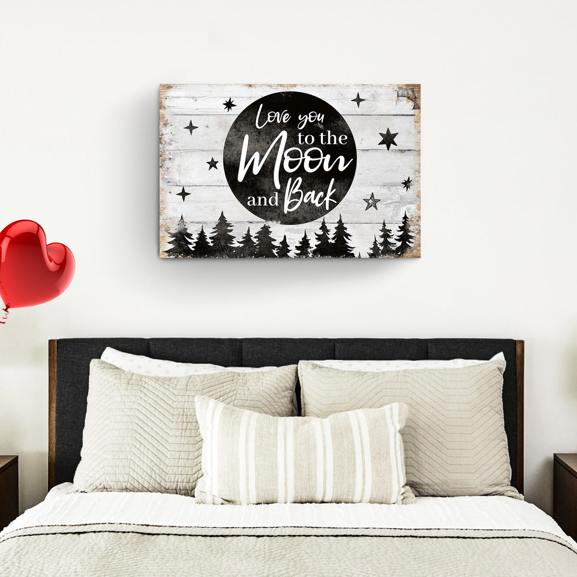 Valentine Moon And Back Love Quote Sign - Image by Tailored Canvases