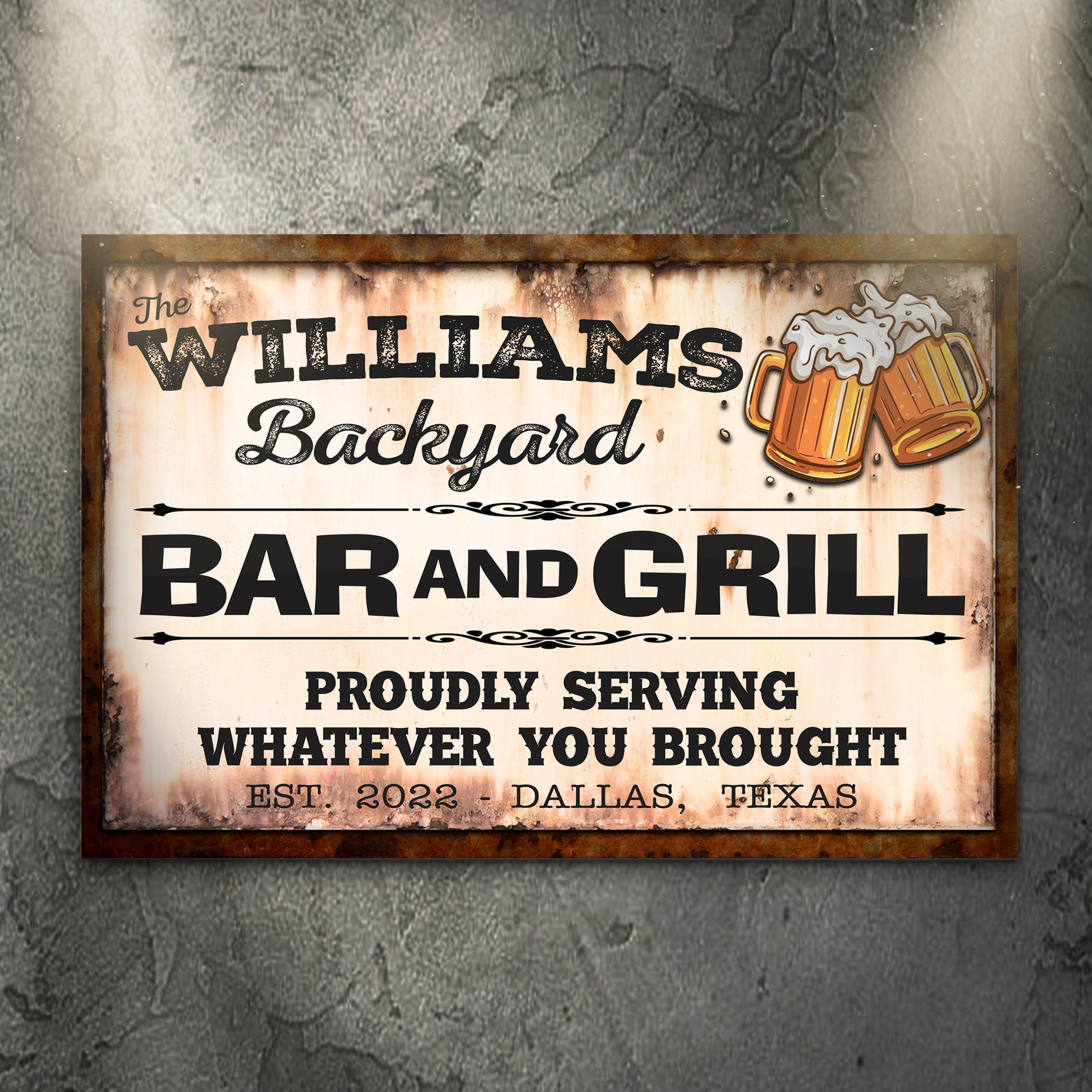Backyard Bar & Grill Sign IX - Image by Tailored Canvases