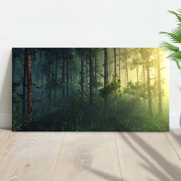 Foggy Forest Wash Out Canvas Wall Art