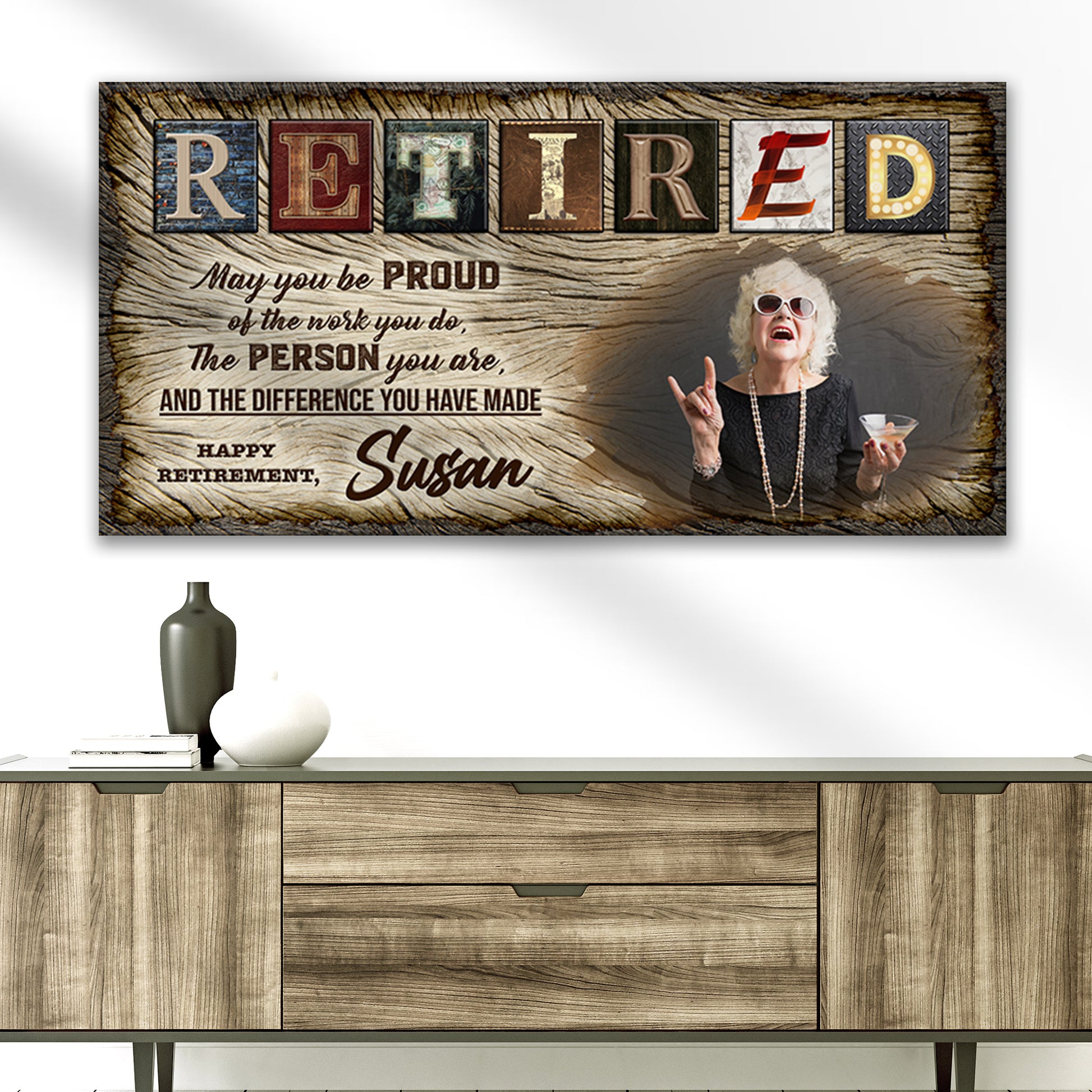 Happy Retirement Sign - Image by Tailored Canvases