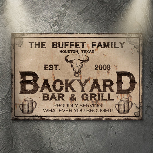 Backyard Bar & Grill Sign VIII - Image by Tailored Canvases
