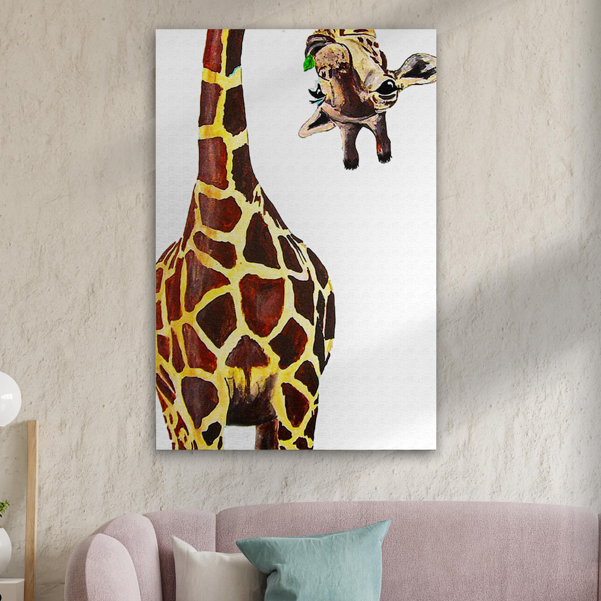 Cute Giraffe Portrait Canvas Wall Art - Image by Tailored Canvases