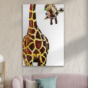 Cute Giraffe Portrait Canvas Wall Art