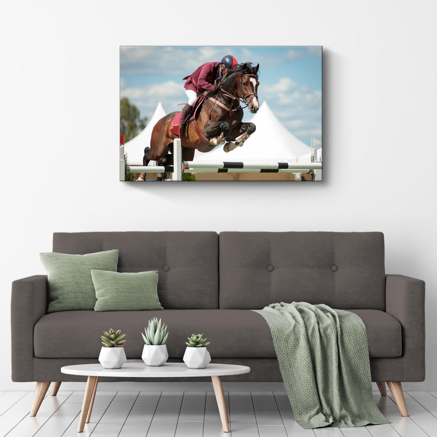 Equestrian Horse Jumping Canvas Wall Art - Image by Tailored Canvases