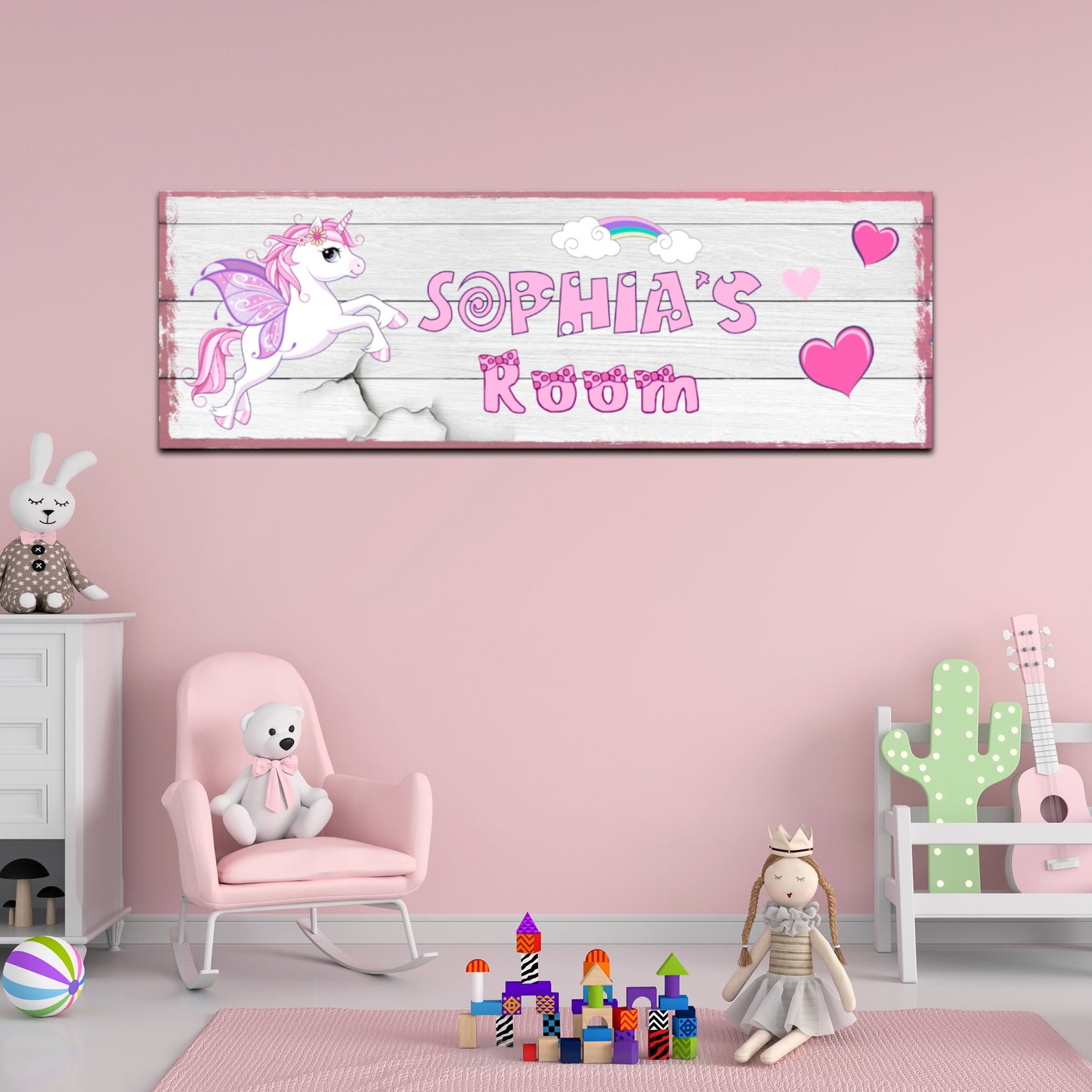 Girly Unicorn Room Sign Style 1 - Image by Tailored Canvases