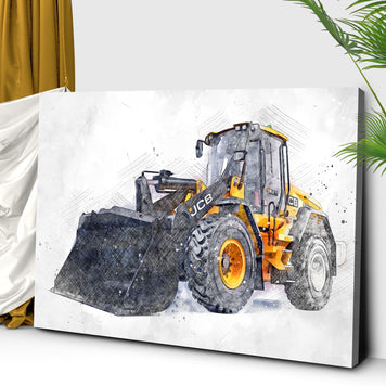 Construction Truck Wheel Loader Canvas Wall Art