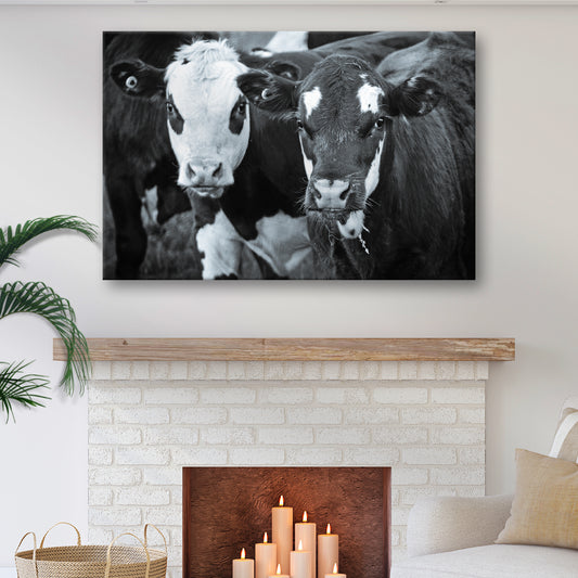 Black And White Cows Canvas Wall Art - Image by Tailored Canvases