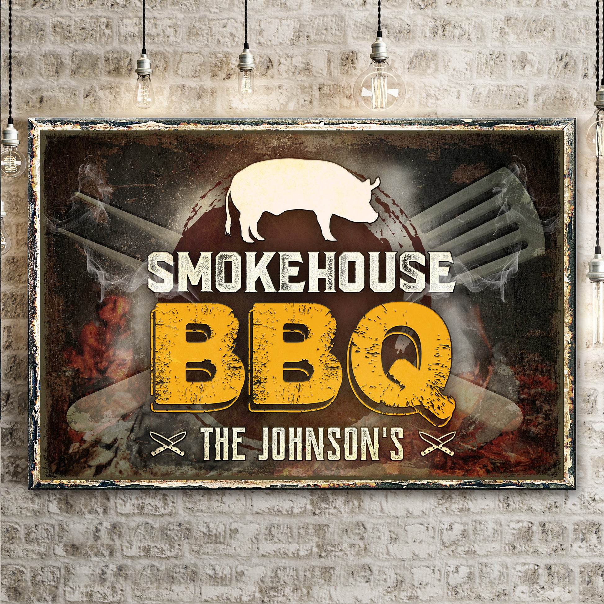 Family Smokehouse BBQ Sign - Image by Tailored Canvases