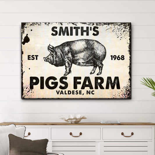 Pig Farm Sign VII - Image by Tailored Canvases