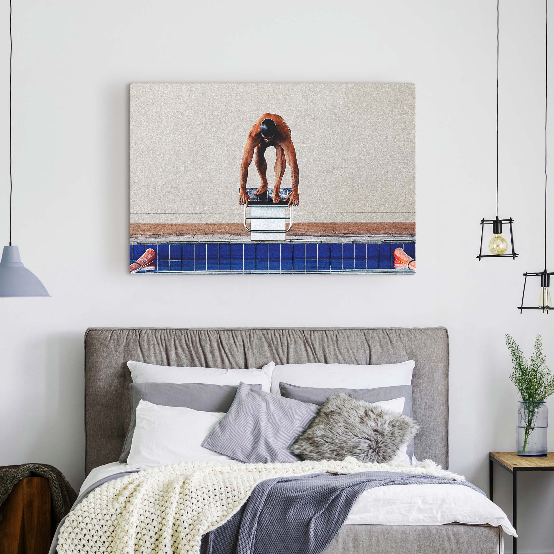 Swimming Pool Jump Canvas Wall Art Style 1 - Image by Tailored Canvases