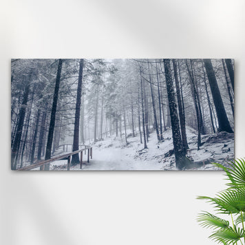 Spruce Forest Snowfall Canvas Wall Art