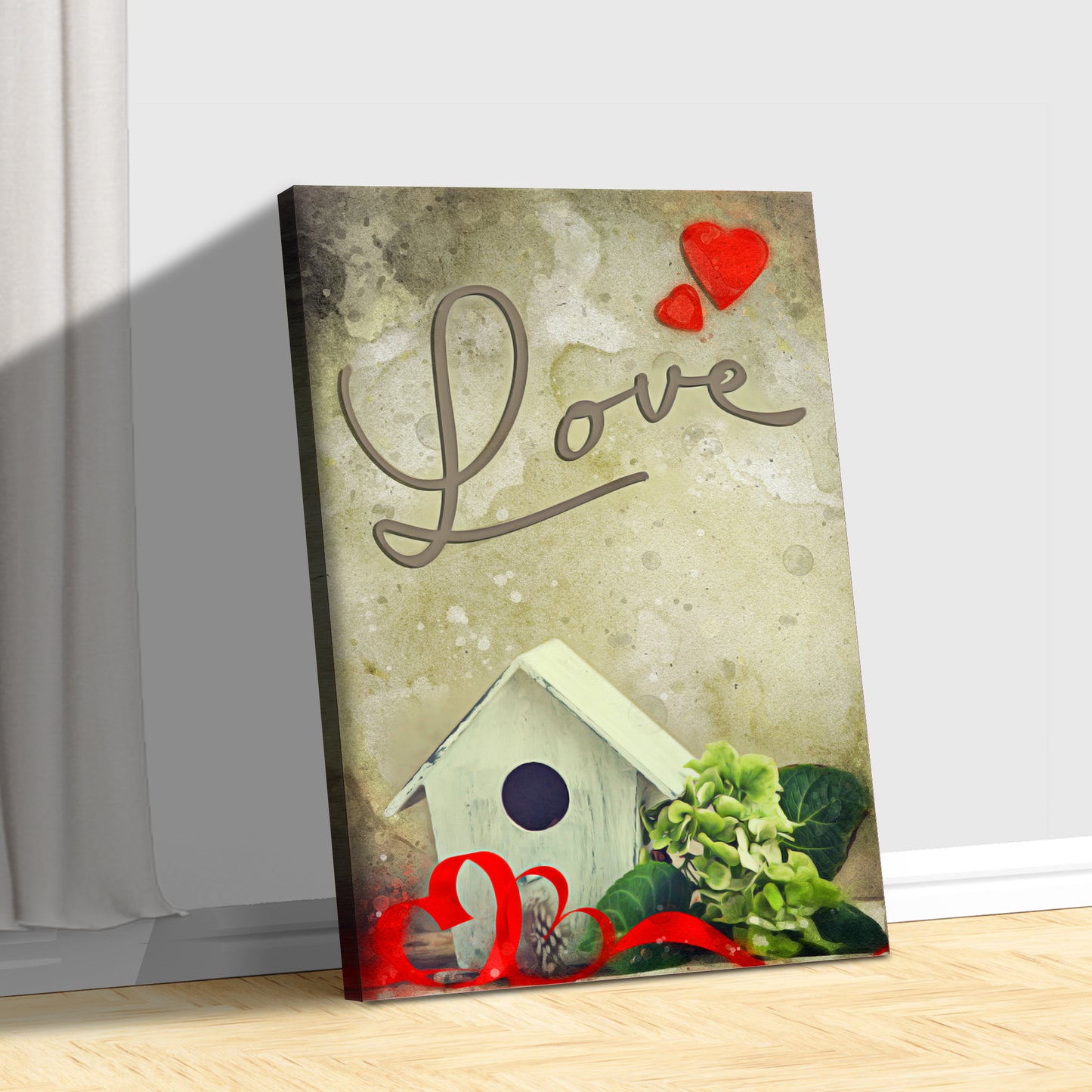 Rustic Valentine Birdhouse Sign  Style 2 - Image by Tailored Canvases