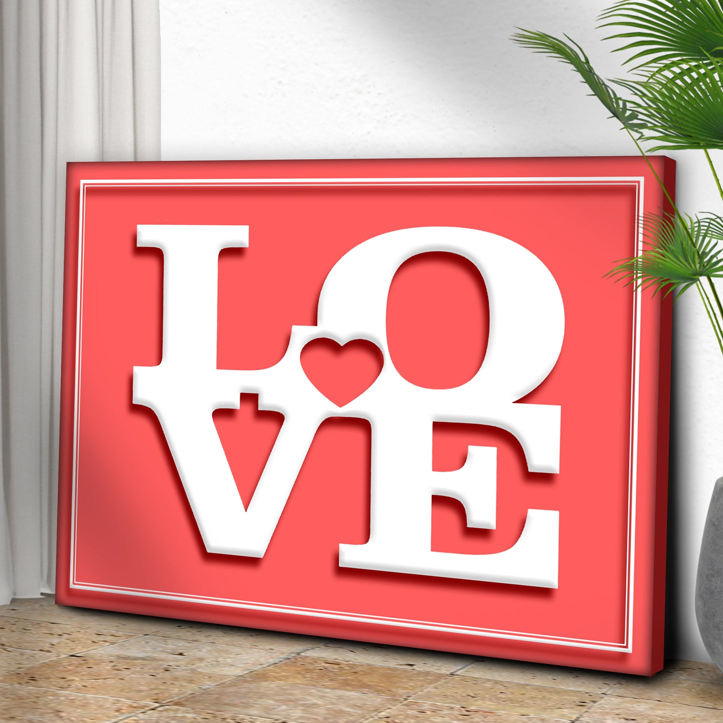 Valentine Love Illustration Sign Style 2 - Image by Tailored Canvases