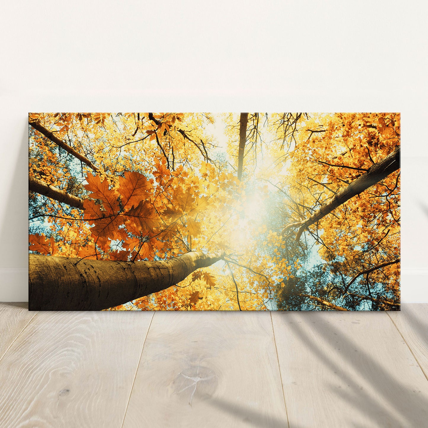 Ground View Autumn Trees Canvas Wall Art - Image by Tailored Canvases