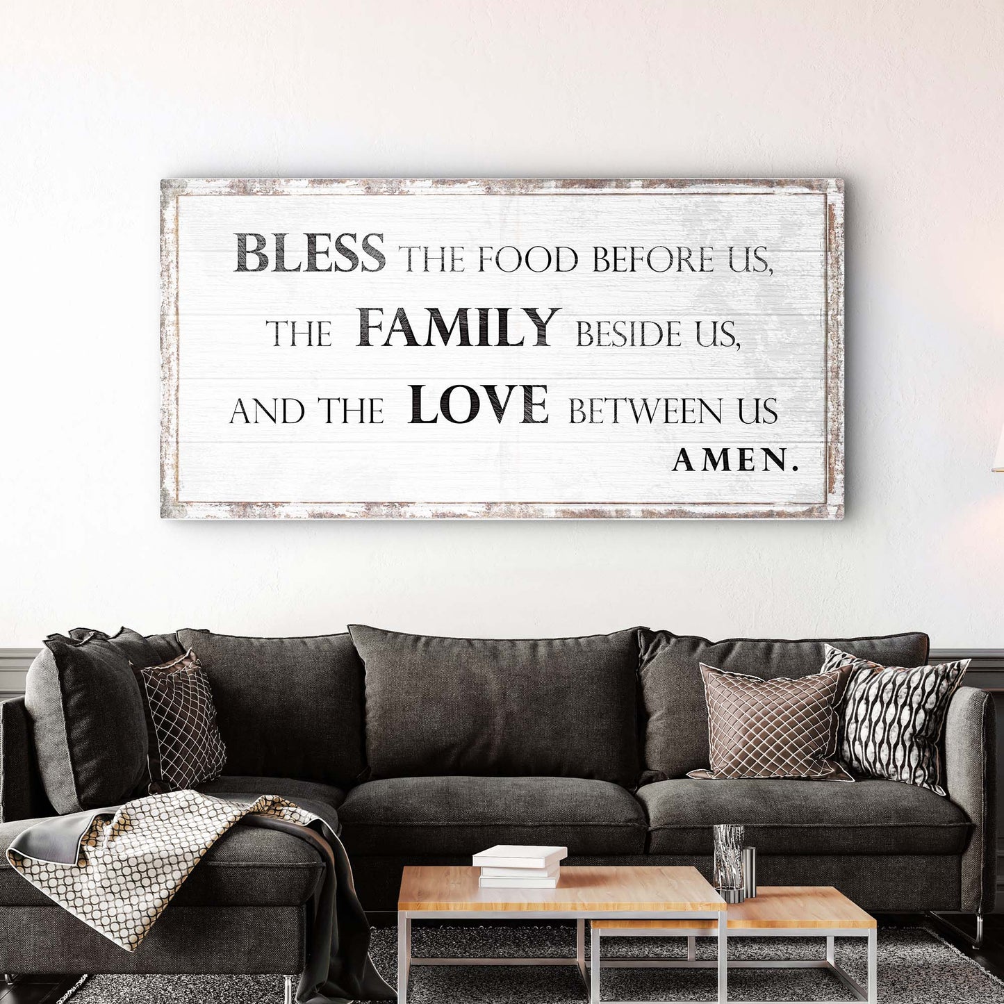 Bless The Food, Family, And Love Sign III Style 1 - Image by Tailored Canvases