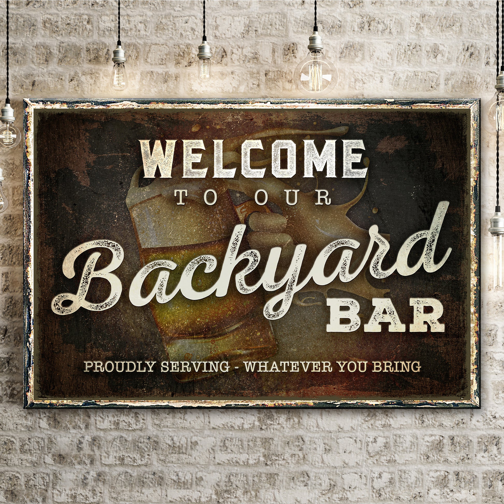 Welcome To Our Backyard Bar Sign - Image by Tailored Canvases