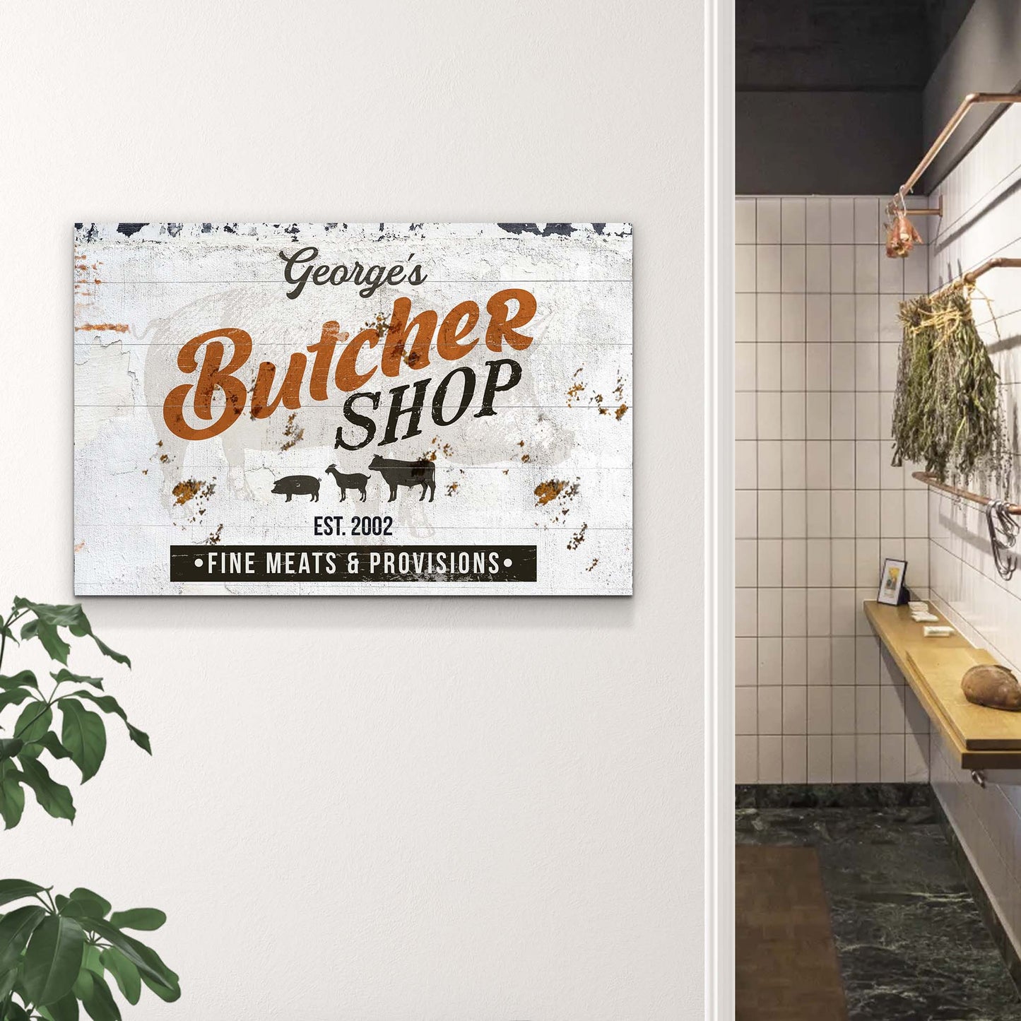 Custom Butcher Shop Sign III | Customizable Canvas - Image by Tailored Canvases
