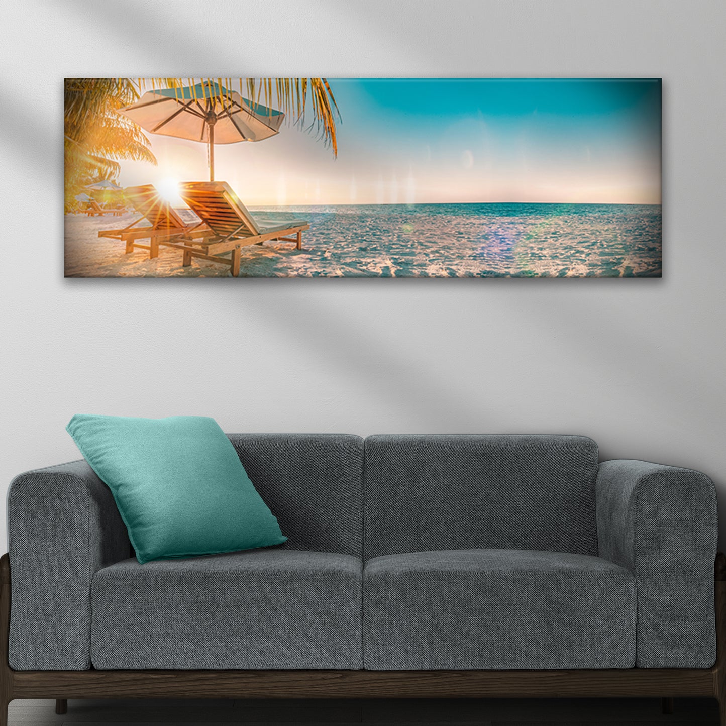 Beach Chairs On The White Sand Canvas Wall Art II - Image by Tailored Canvases