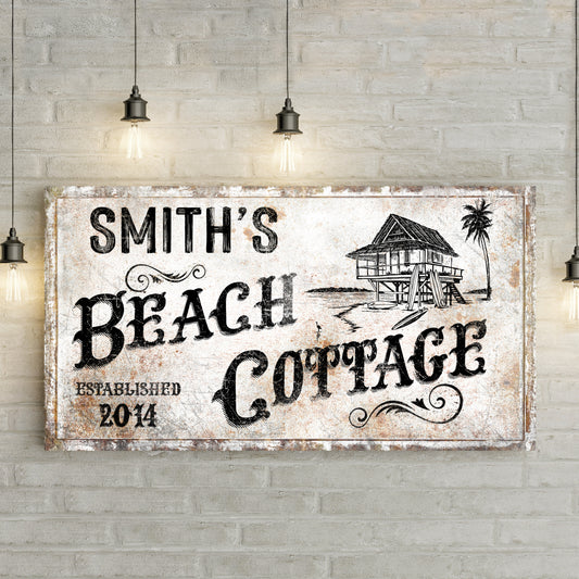 Family Beach Cottage Sign - Image by Tailored Canvases