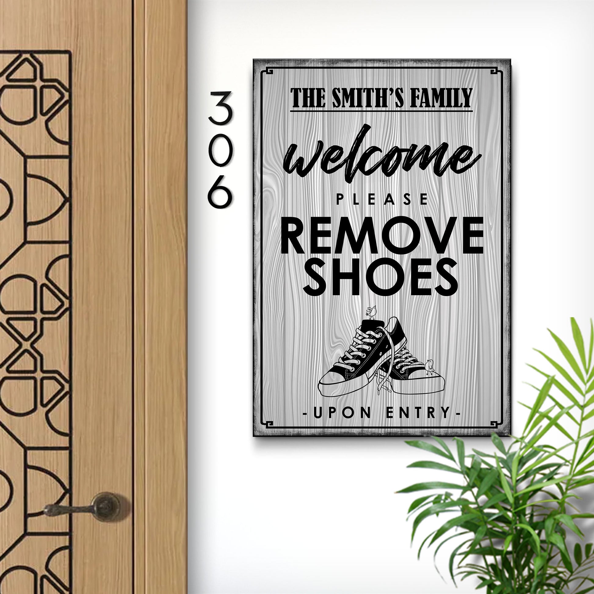 Please Remove Your Shoes Upon Entry Sign   - Image by Tailored Canvases