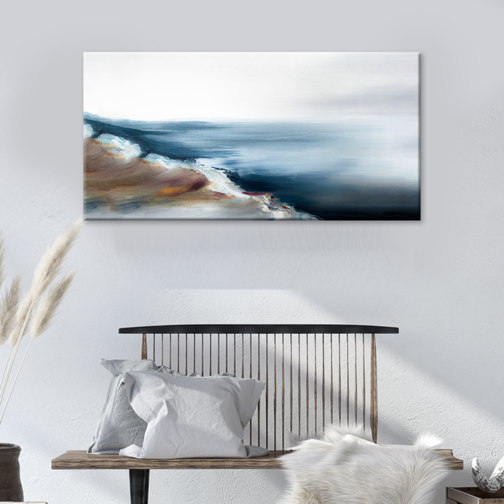 Sea Abstract Painting Canvas Wall Art Style 1 - Image by Tailored Canvases