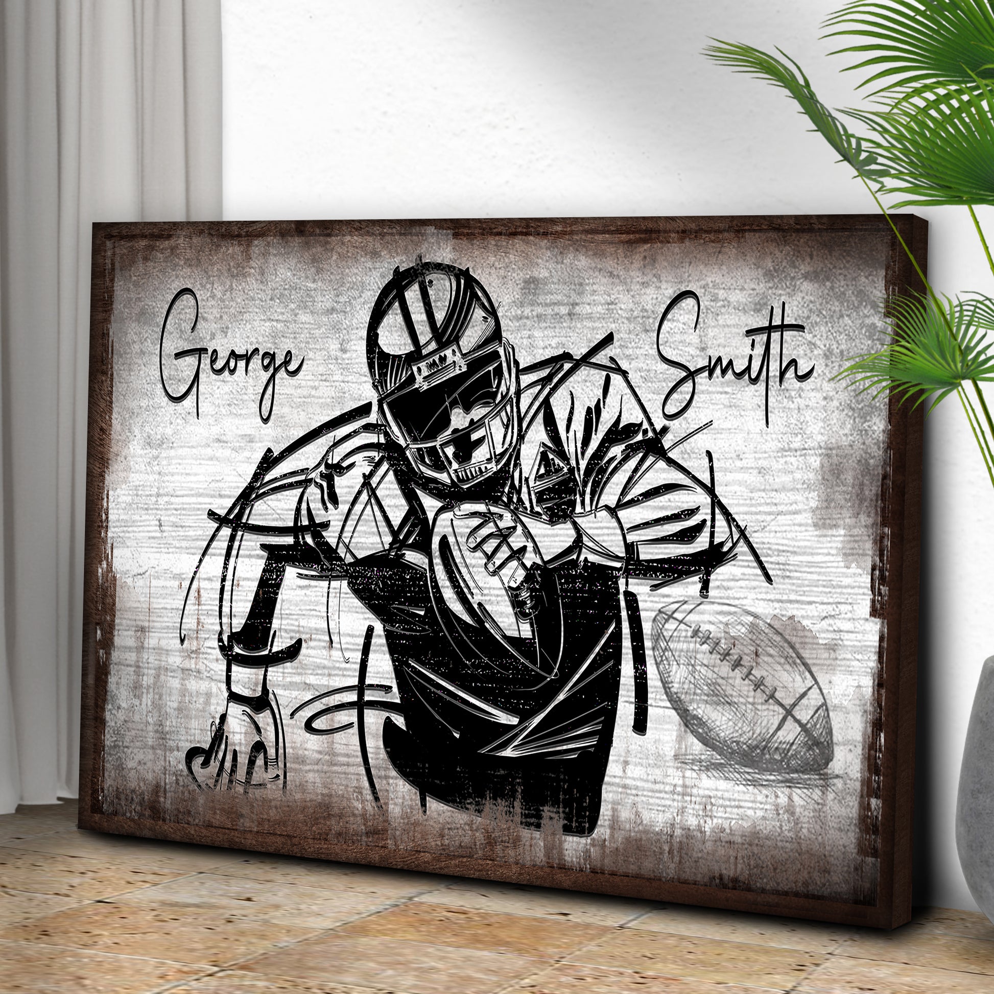 Football Sign | Customizable Canvas Style 2 - Image by Tailored Canvases