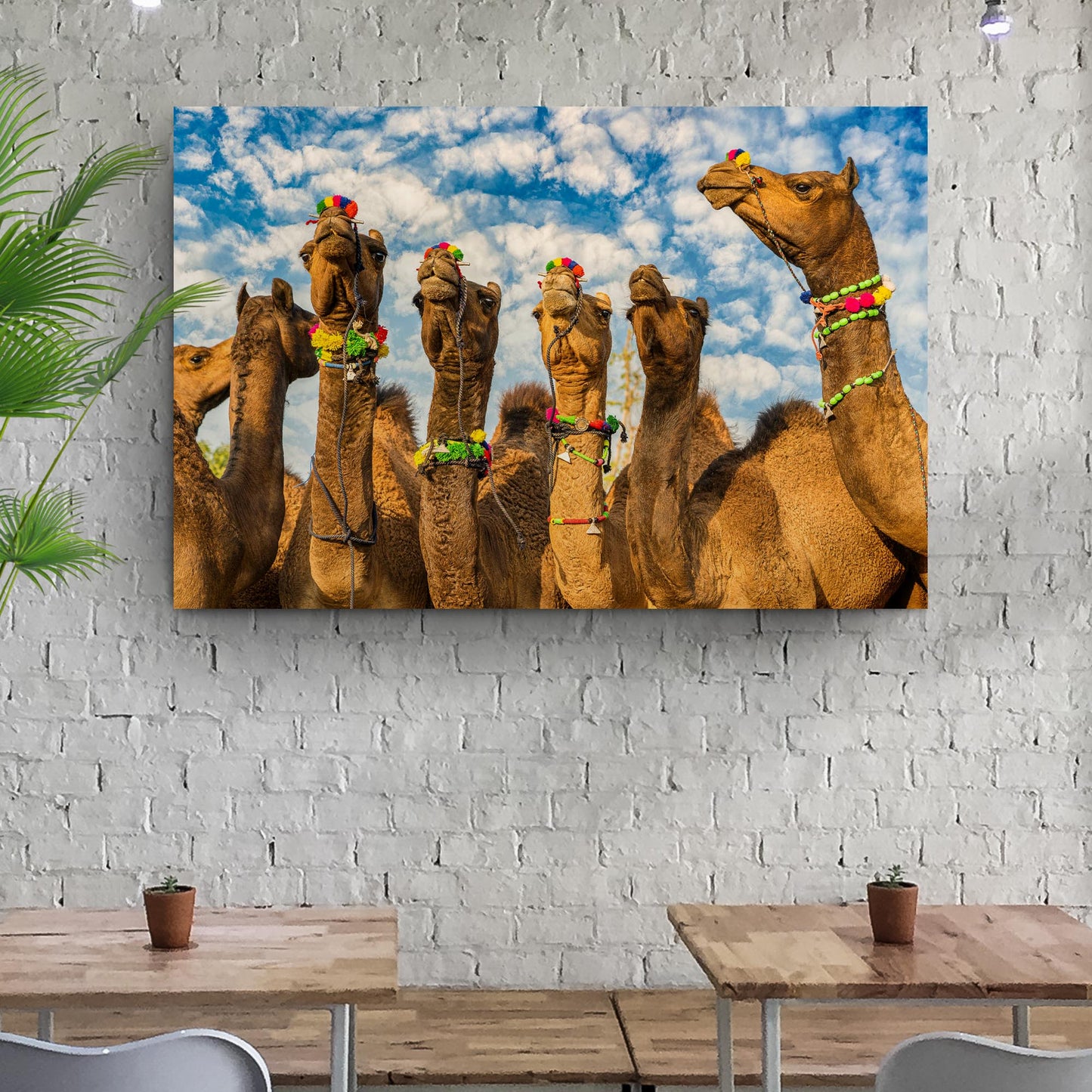 Pushkar Fair Camels Canvas Wall Art - Image by Tailored Canvases