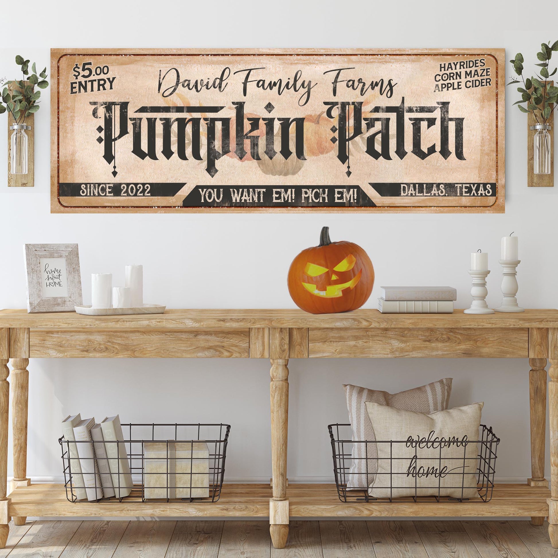 Family Farms Pumpkin Patch Sign II - Image by Tailored Canvases